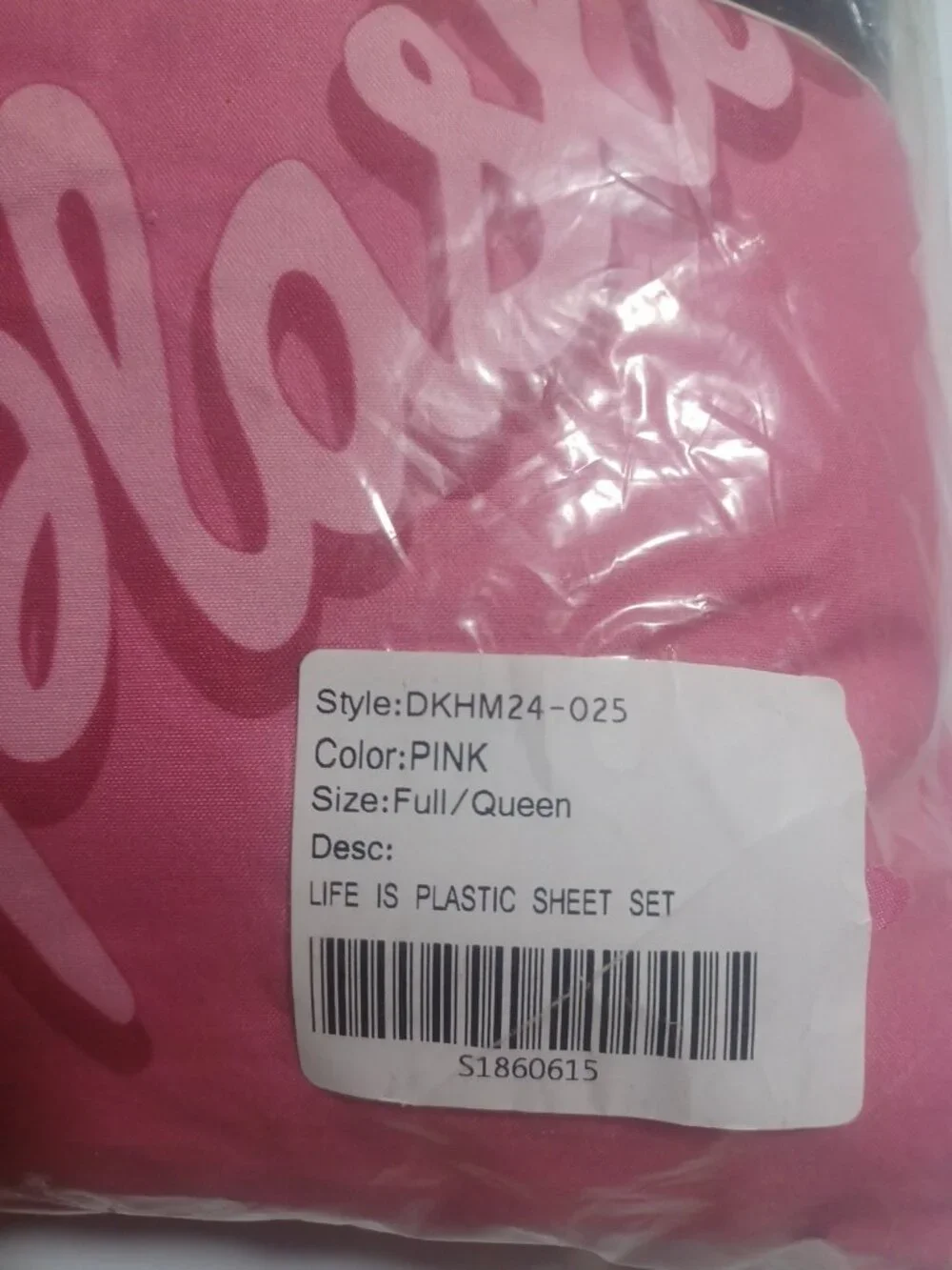Doll Home by Dolls Kill Diva Dynasty Sheet Life Is Plastic Barbie Set Full/Queen